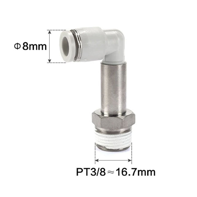 Airtac PLL: Push Lock Fitting. Extended Male Elbow - PLL803