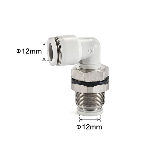 Airtac PLM: Push Lock Fitting. Bulkhead Male Elbow - PLM12