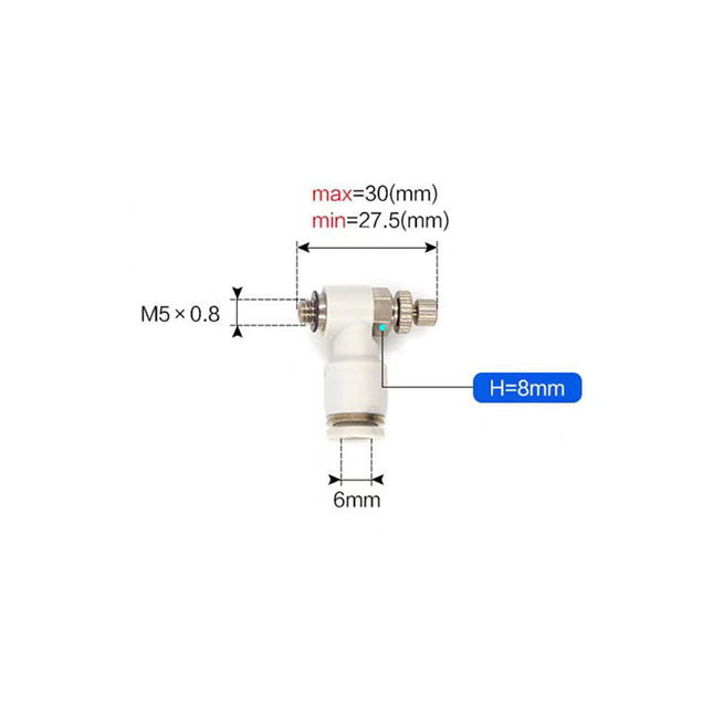 Airtac PSL: Accessories-speed controllers(stainless steel)  - PSL6M5A-S