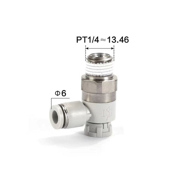 Airtac: Stainless Steel Push-Lock Type Flow Control Valve - PTL602AD-S