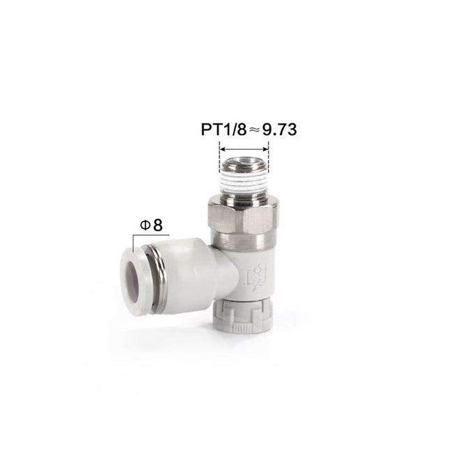 Airtac: Stainless Steel Push-Lock Type Flow Control Valve - PTL801A-S