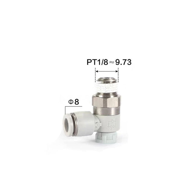 Airtac: Stainless Steel Push-Lock Type Flow Control Valve - PTL801B-S