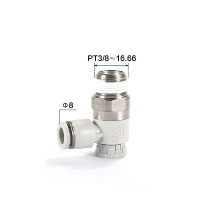 Airtac: Stainless Steel Push-Lock Type Flow Control Valve - PTL803A-S