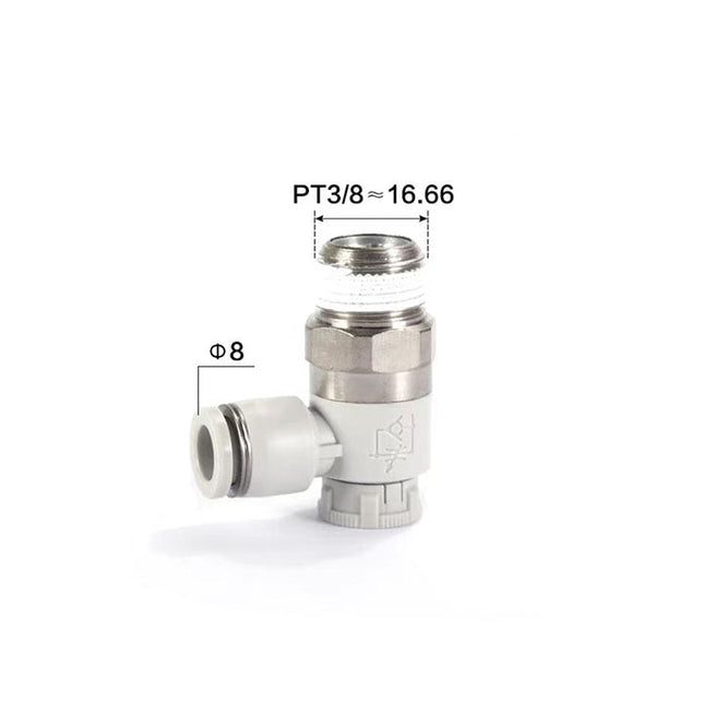 Airtac: Stainless Steel Push-Lock Type Flow Control Valve - PTL803A-S