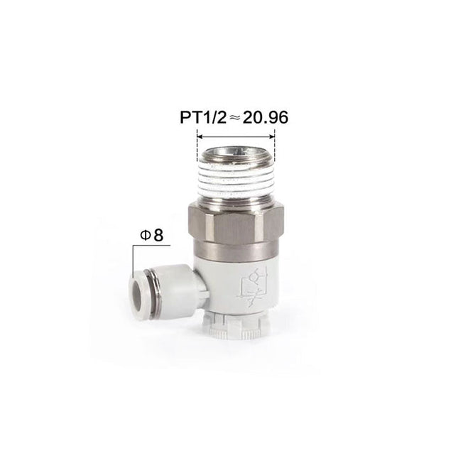 Airtac: Stainless Steel Push-Lock Type Flow Control Valve - PTL804A-S