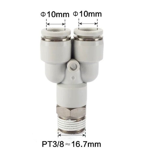 Airtac PYB: Push Lock Fitting. Branch Y - PYB1003D