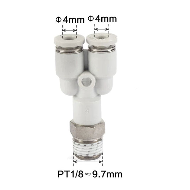 Airtac PYB: Push Lock Fitting. Branch Y - PYB401D