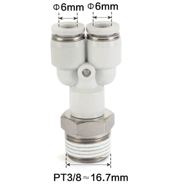 Airtac PYB: Push Lock Fitting. Branch Y - PYB603D