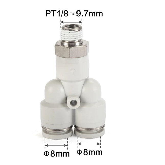 Airtac PYB: Push Lock Fitting. Branch Y - PYB801D