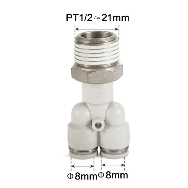 Airtac PYB: Push Lock Fitting. Branch Y - PYB804D