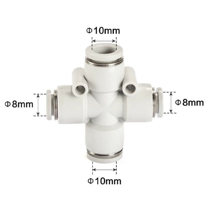 Airtac PZG: Push Lock Fitting. Different Diameter Cross - PZG10-8