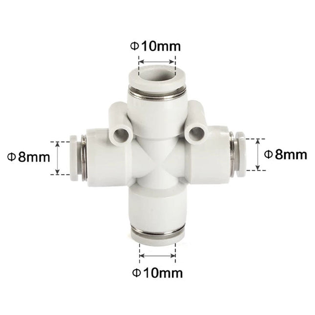 Airtac PZG: Push Lock Fitting. Different Diameter Cross - PZG10-8